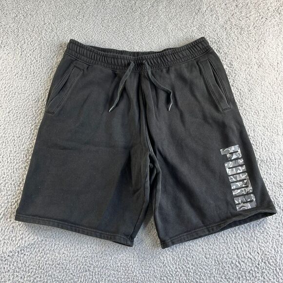 Puma Shorts Mens Large Black Athletic Sweat Relaxed Training Fleece Lined Casual - Picture 1 of 11